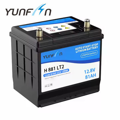 Start and Stop System Lithium-Ion Car Battery 12.8V 81ah with High Energy Density LifePO4
