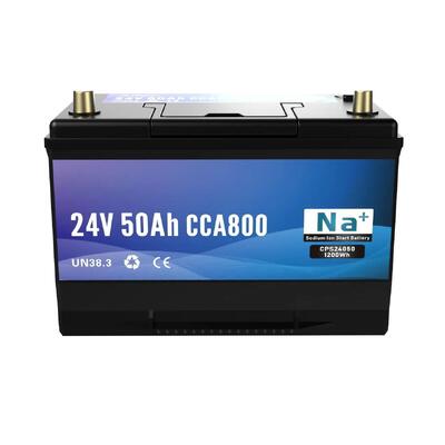 quality 24V 50Ah Sodium-Ion Battery 800CCA Bluetooth High Voltage Starting And Power Battery For Commercial Trucks Electric Forklifts And Marine Systems factory